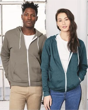 Bella + Canvas 3739 Unisex Sponge Fleece Zip-Up Hoodie