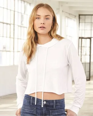 Bella + Canvas 8512 Women's Tri-Blend Cropped T-Shirt Hoodie