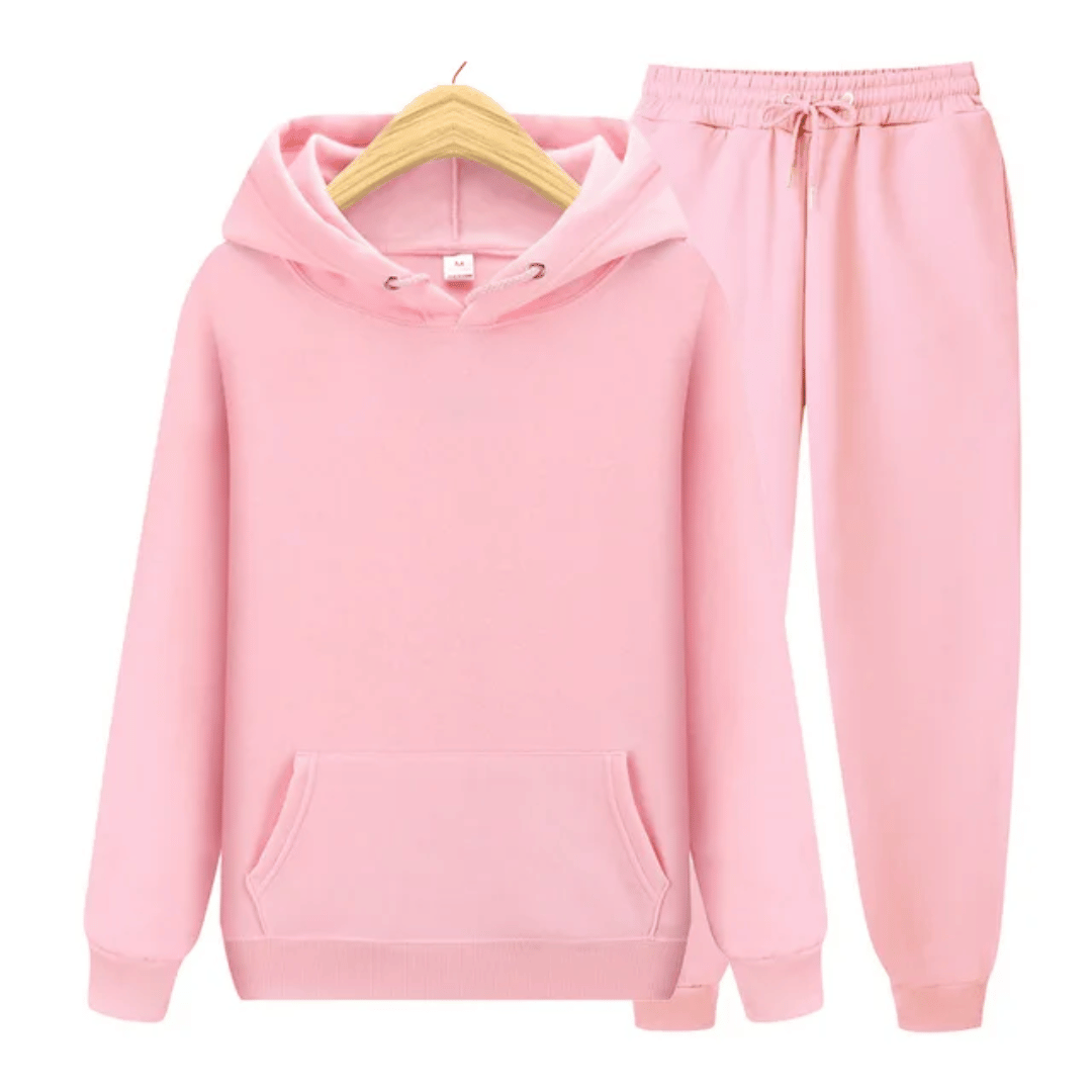 Pink Tracksuit Two Piece Suits Loose Set: Men's Tracksuit Featuring Long Coat Hoodie Set, Zipper Closure, Warm Running Joggers, Sweatshirts, and Sweatpants Set Sportswear